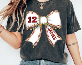 Personalized Baseball Mom Shirt, Coquette Bow, Comfort Colors Team Tee Game Day Jersey 2026