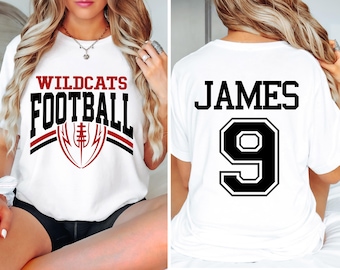 Custom Football Team Name & Number Shirt Football Mom Shirt Football Team Shirt Game Day Shirt Gift for Mom High School Football Cheer Shirt
