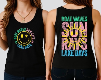 Boat Waves Sun Rays Lake Days Comfort Colors Shirt,Lake Shirt for Women Lake Girl Shirt,Retro Summer Shirt,Lake Life Shirt,Beach Camping Tee