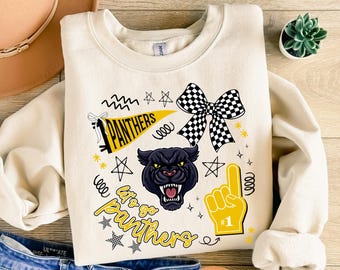 Retro School Spirit Sweatshirts, Custom Team Mascot Sweatshirt, Game Day Sweatshirt,Favorite Team Sweater,Football Mom School Spirit Mascot