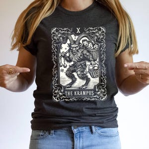 The Krampus Tarot Card Goth Christmas Shirt,Scary Horror Christmas Shirt, Spooky Christmas Krampus Shirt, Dark Christmas Humor, Witchy Black
