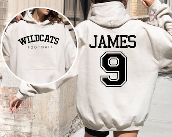 Custom Football Team Name and Number Hoodie, Gift For Football Team Lover,Football Mama Hoodie,Game Day Women Hoodie, Football Mom Hoodie