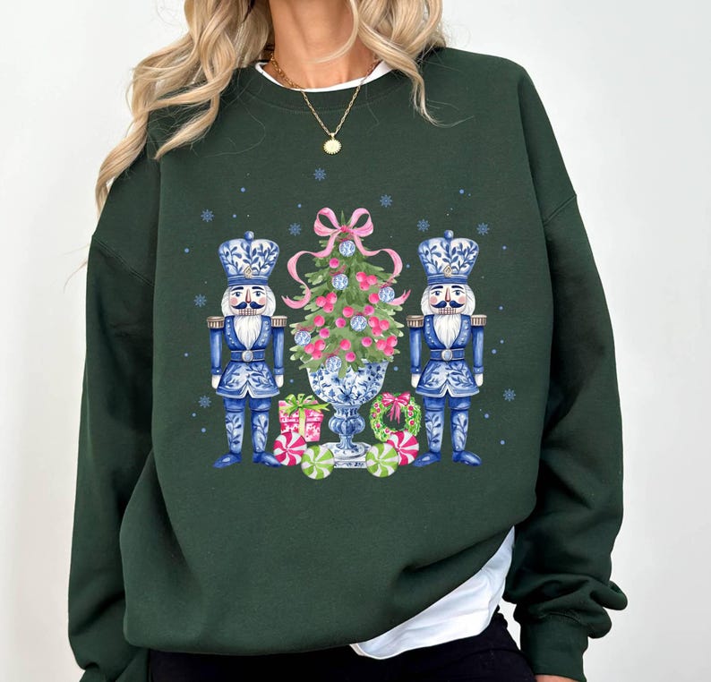 Chinoiserie Nutcracker Christmas Sweatshirt, Nutcracker Sweater for Women, Christmas Gift, Cute Nutcracker Mom Funny Nutcracker Ballet Sweat image 8