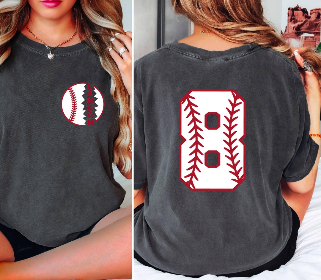 Custom Two-sided Baseball Comfort Colors Shirt, Baseball Shirt With ...