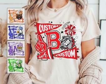 Custom Mascot Cheer Team Shirt, Retro Game Day Tee