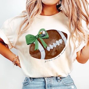 Custom Mascot Bow Comfort Colors Shirt, High School City Football Team Shirt,Coquette Bows School Spirit Tshirt, Cool  Football Team Jersey