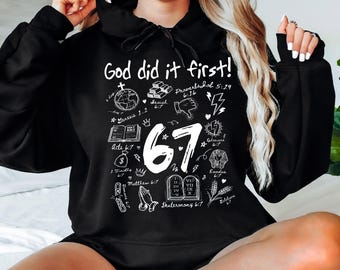 Christian 6 7 Meme Graphic Hoodie, Scripture TikTok Trend