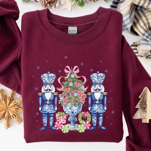 Chinoiserie Nutcracker Christmas Sweatshirt, Nutcracker Sweater for Women, Christmas Gift, Cute Nutcracker Mom Funny Nutcracker Ballet Sweat image 6