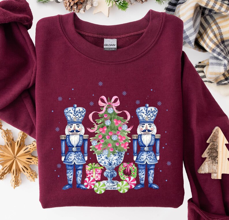 Chinoiserie Nutcracker Christmas Sweatshirt, Nutcracker Sweater for Women, Christmas Gift, Cute Nutcracker Mom Funny Nutcracker Ballet Sweat image 6