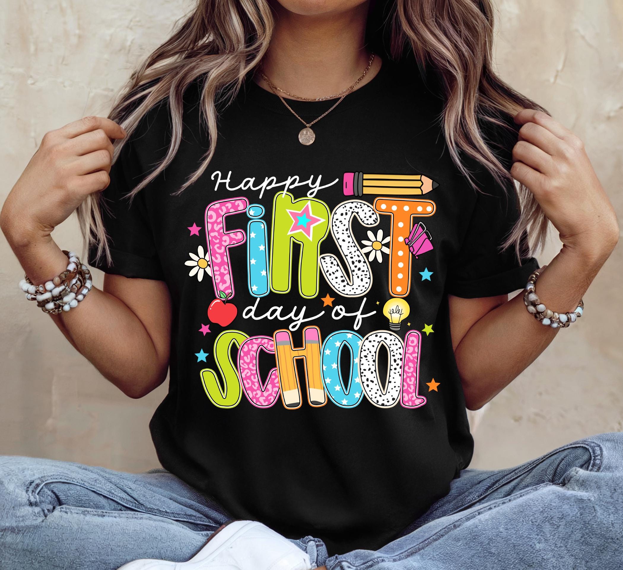 Happy First Day of School Shirt, Retro Back to School Shirt, School Teacher Life Shirt,1st Day of School Tee,Teacher Appreciation Gift