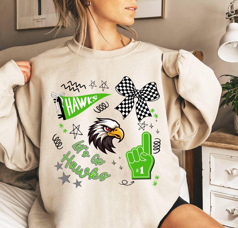 Retro School Spirit Sweatshirts, Custom Team Mascot Sweatshirt, Game Day Sweatshirt,Favorite Team Sweater,Football Mom School Spirit Mascot image 7