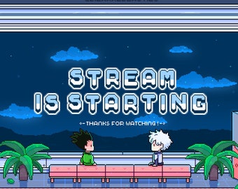 Cute 3x Premium Animated Twitch Offline Banners ~ 8bit Pixel Art Stream Screens ~ Starting, Brb, Offline ~ Kawaii Retro Anime Theme