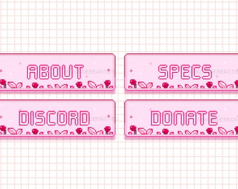Rose Twitch Panels Etsy