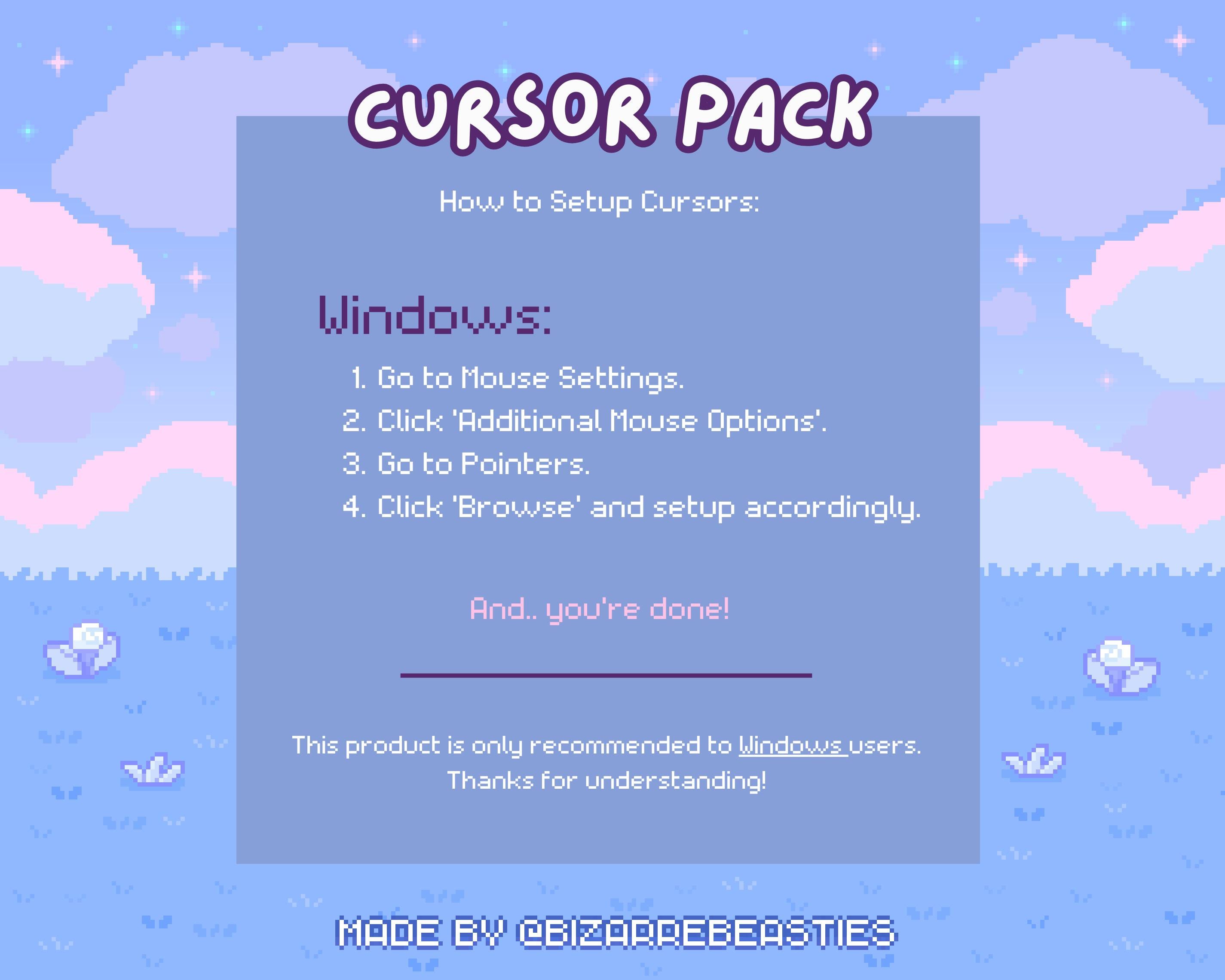 Kawaii Mouse Cursors Pack - 12 Designs - Desktop Decor - Cute Pixel Art ...
