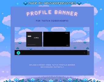 1x Twitch Profile Banner - Pixel Art Stream Package, Social Media Banner Background, Stream Setup Layout - Cozy Afternoon Theme