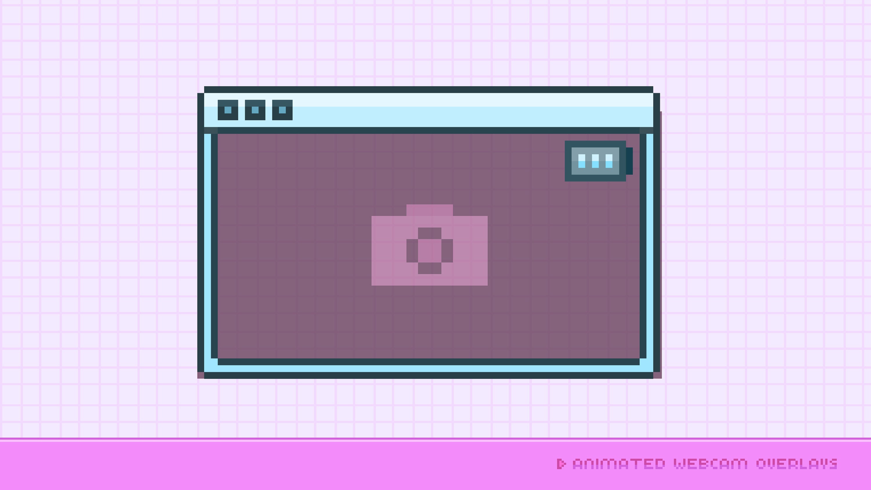 Cute Animated Webcam Overlay ~ 8bit Pixel Art All-in-one (GIF, Png, Mov)  Twitch Overlays for Streamers ~ Blue Flowers Pixel Cam