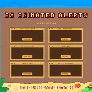 6x Animated Stream Alerts Twitch Pixel Art Alert Box New - Etsy