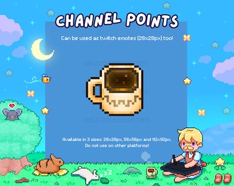 Twitch Emote / Channel Point / Digital Sticker / Stream Decor - Pixel Art Farm Game Sprite Icons - Artisanal Farm Products Theme - Coffee