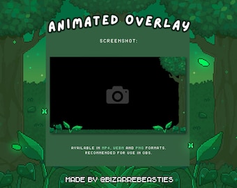 Animated Pixel Art Stream Overlay, Fullscreen Border – Emerald Grove Theme (Digital Download)