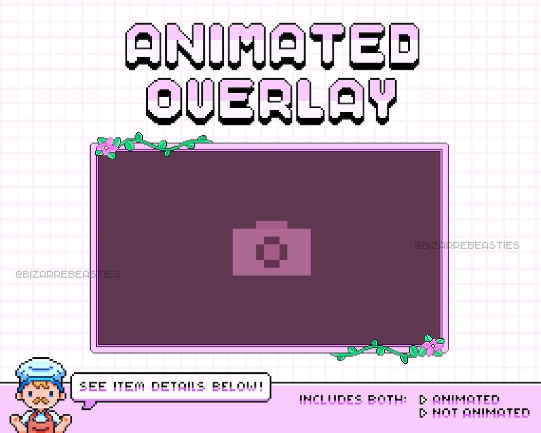 Cute Animated Webcam Overlay 8bit Pixel Art All-in-one GIF, Png, Mov ...