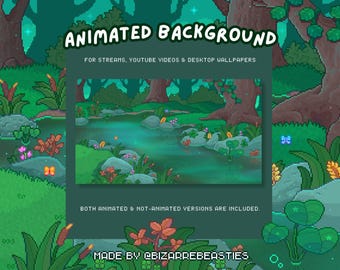 1 Pixel Art Animated Background - Vtuber Bg, YouTube Channel Intro / Endcard, Twitch Stream Overlay, Desktop Wallpaper: Gloomy Swamp Theme