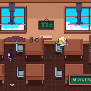 Cute 4x Animated Twitch Stream Screens ~ 8bit Pixel Art Offline Video Player Banners ~ Starting Ending Offline Brb ~ Japanese Classroom