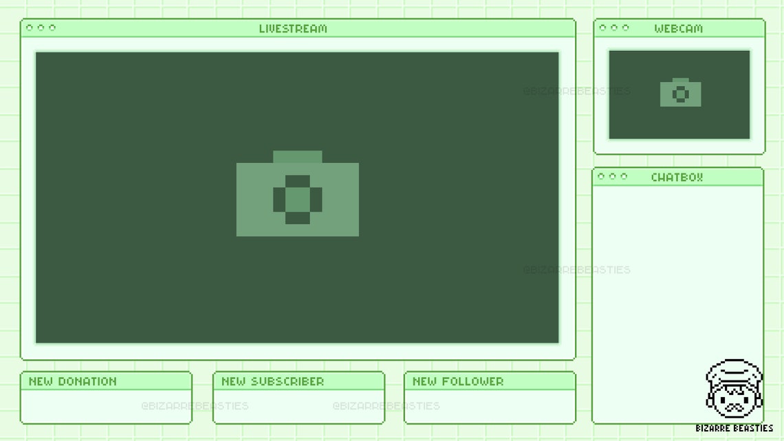 Editable Stream Overlay Pack Pixel Art Computer Windows - Etsy.de