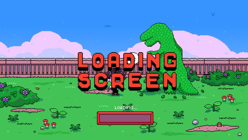 Cute Retro Animated Loading Screen 8bit Pixel Art Indie | Etsy
