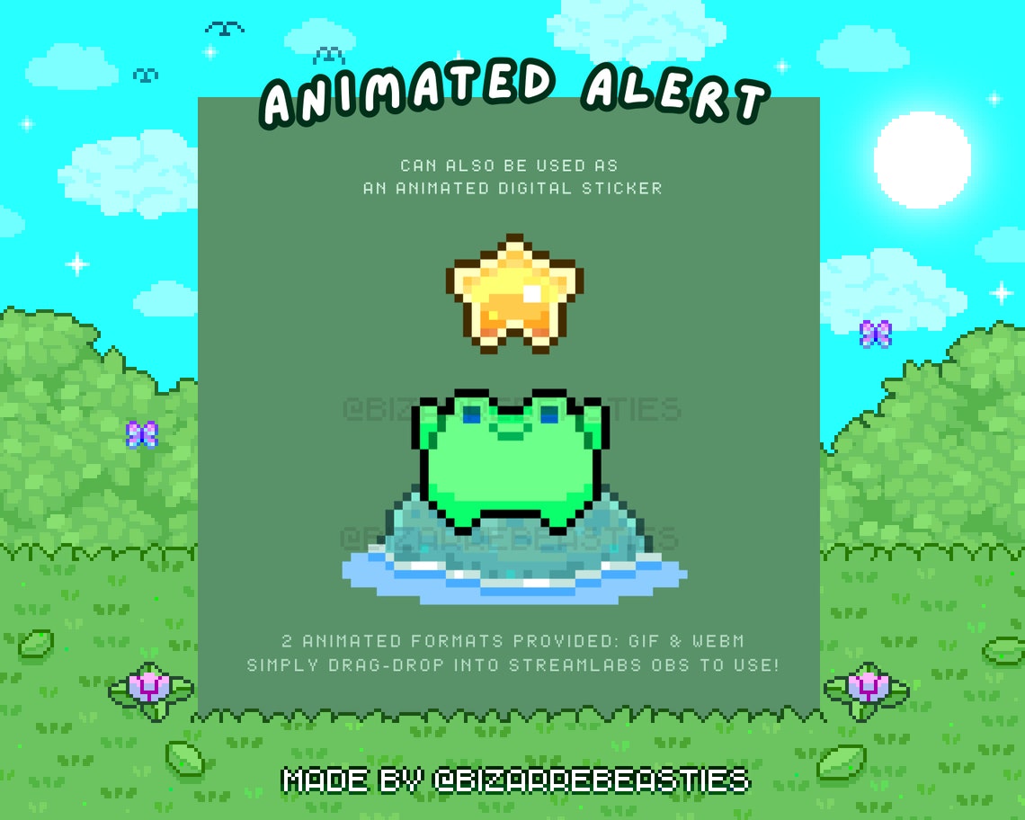 Cute Animated Stream Alert ~ Twitch Alert, Animated Alert, Pixel Art ...