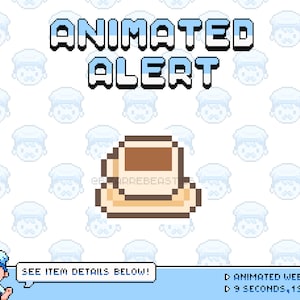 Cute Animated Stream Alert ~ Twitch Alert, Alert Box, Animated Alert, Pixel Art Animation Alert ~ Tea, Cafe, Hot Drink ~ Coffee Cup Theme
