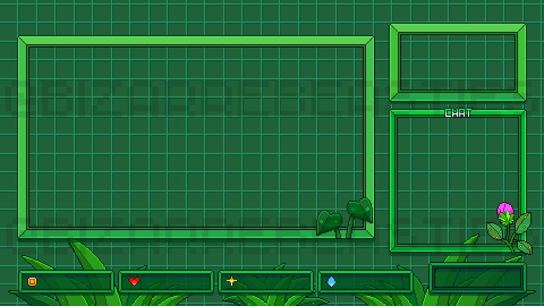 Cute Enchanted Garden Twitch Overlay 8bit Pixel Art Twitch | Etsy