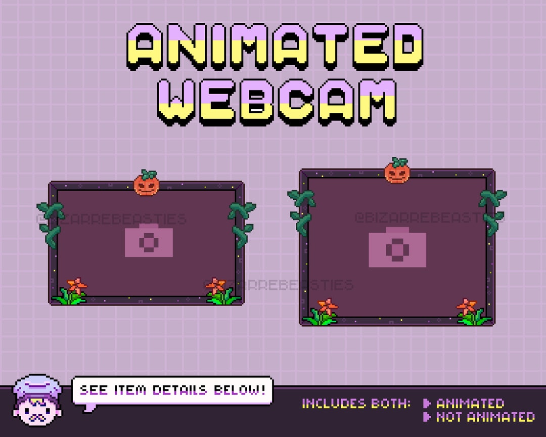 Cute Animated Webcam Animated Twitch Overlays, Pixel Art Stream Overlay ...