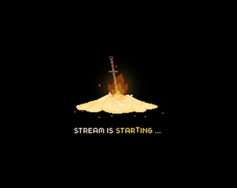 Cute 4x Twitch Stream Scenes ~ 3 Animated  + 1 Offline Banner ~ Pixel Art ~ Starting, Ending, Offline, Brb ~ Gaming, Game ~  Bonfire Theme