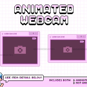 Cute Animated Webcam ~ Animated Twitch Overlays, Pixel Art Stream Overlay, Pixel Twitch Overlay, Facecam ~ Pink Computer Window Theme