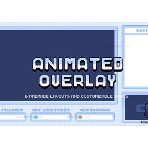 Cute Pixel Art Animated Stream Overlay Pack: Simple, Twitch, Youtube ...