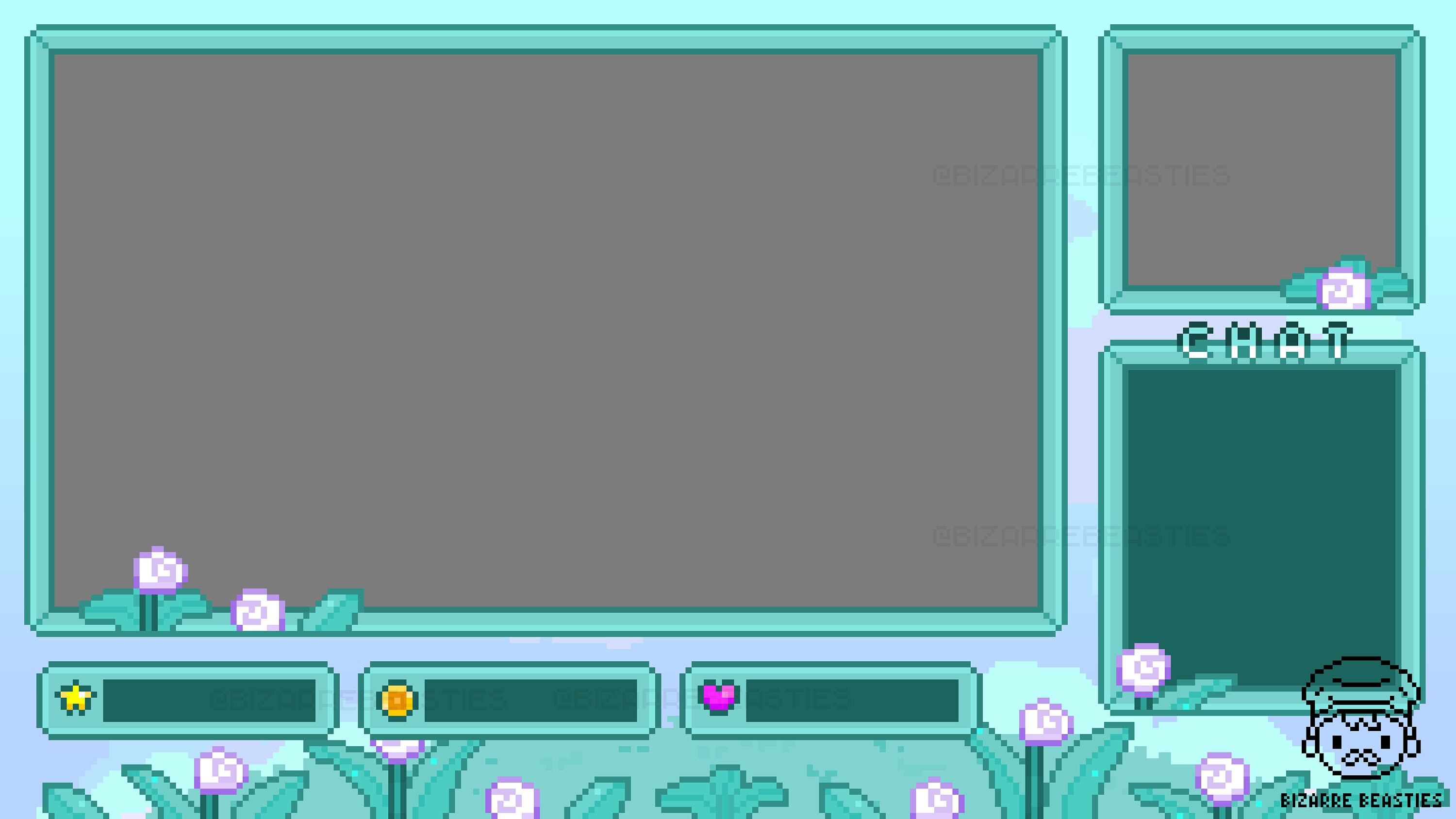 Premium Animated Twitch Overlay ~ Cute Pixel Art Stream Overlay, Just ...