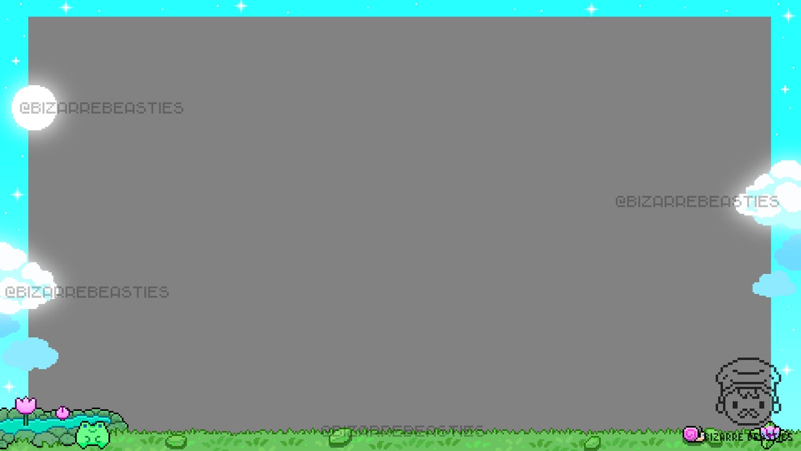 Premium Animated Stream Overlay ~ Cute Pixel Art Twitch Overlay, Just ...