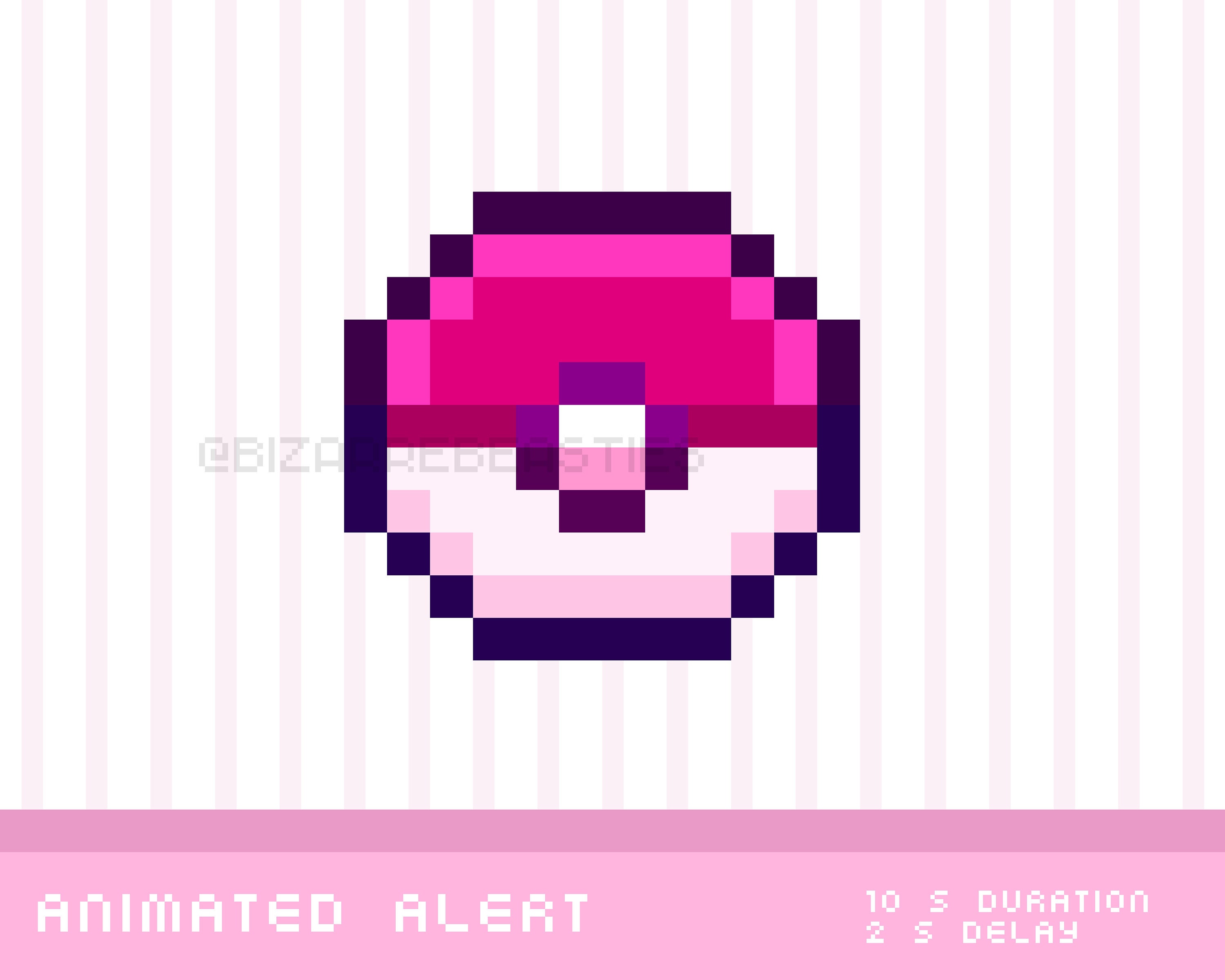 Cute Animated Alert Pokeball For Twitch Streams 8bit Pixel Etsy