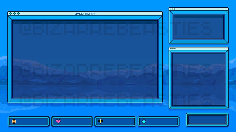 Cute Fresh Snowy Lake Livestream Simple Twitch Overlay 8bit | Etsy