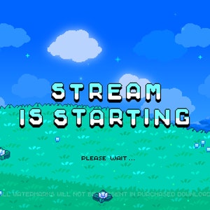 4x Cute Animated Twitch Stream Screens Pack~ 8bit Pixel Art Animation ~ Starting, Ending, Be Right Back, Stream is Offline ~ Retro Windows