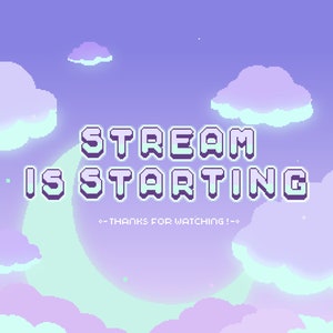 Cute 4x Animated Twitch Stream Screens ~ 8bit Pixel Art Offline Banners ~ Starting, Ending, Offline, Brb ~ Kawaii Sweet Dreams Night Skies