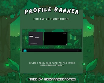 Pixel Art Twitch Stream Profile Banner – Emerald Grove Theme