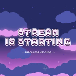 Cute 4x Animated Twitch Stream Screens ~ 8bit Pixel Art Offline Banners ~ Starting, Ending, Offline, Brb ~ Witch ~Kawaii Magical Skies Theme