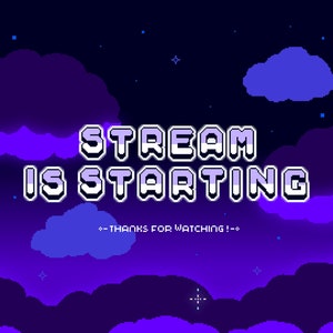 Cute 4x Animated Twitch Stream Screens ~ 8bit Pixel Art Offline Banners ~ Starting, Ending, Offline, Brb ~Kawaii Dark Mysterious Skies Theme