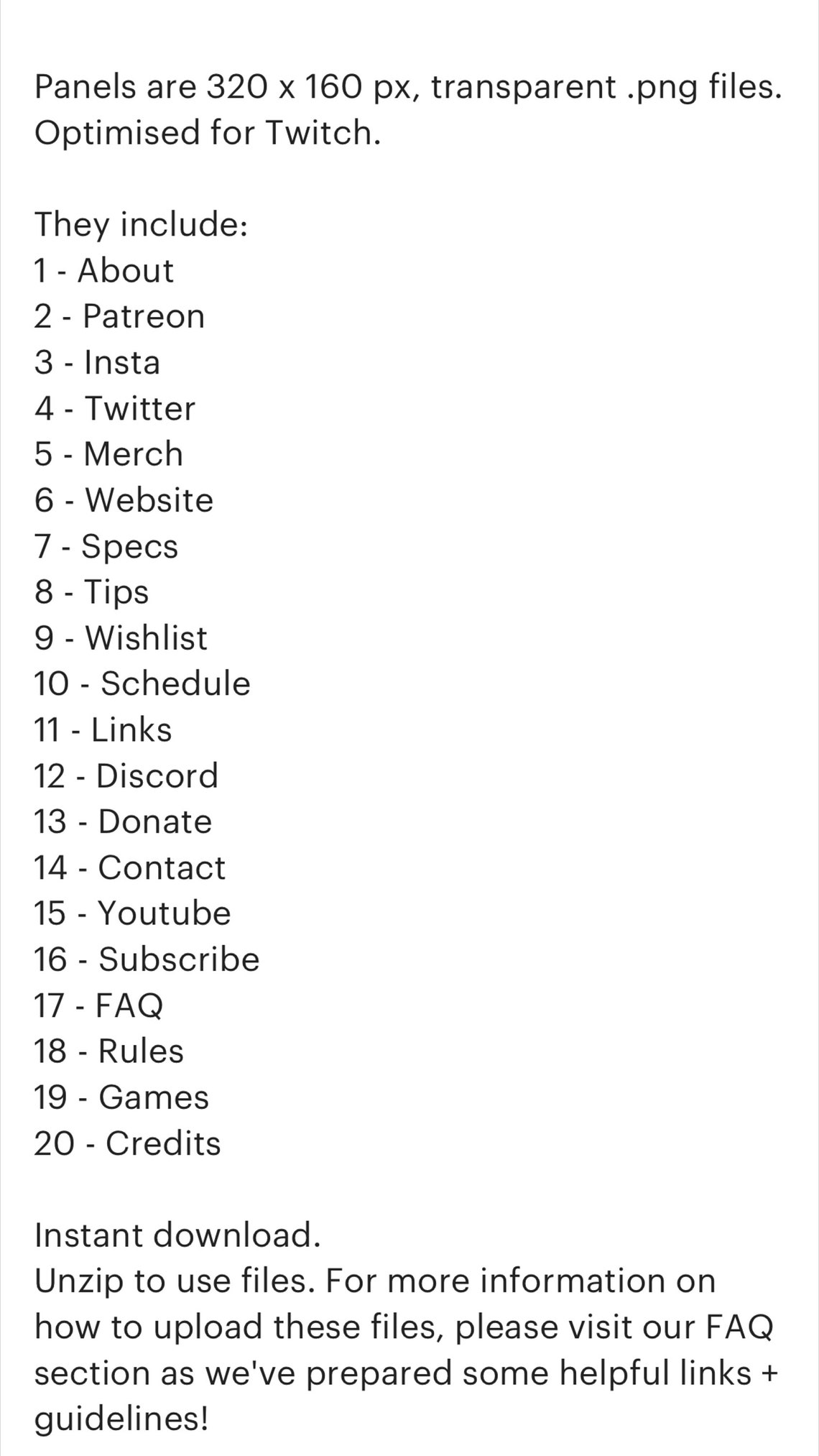 20x Cute Twitch Panels Kawaii Pixel Art Stream Panels Etsy