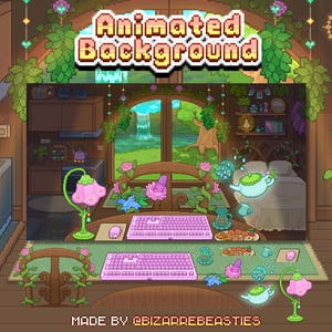 Fondo animado de Vtuber en pixel art para streaming, vídeos de YouTube, fondo de escritorio, juego de novela visual - Tema de dormitorio Fairycore Lakeview