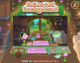 Pixel Art Animated Vtuber Background for Streaming, YouTube Videos, Desktop Wallpaper, Visual Novel Game - Fairycore Lakeview Bedroom Theme