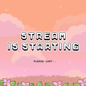 Cute 3x Animated Twitch Stream Screens Pack~ 8bit Pixel Art Animation ~ Starting, Offline, Brb ~ Kawaii Sunset Garden Peachy Theme