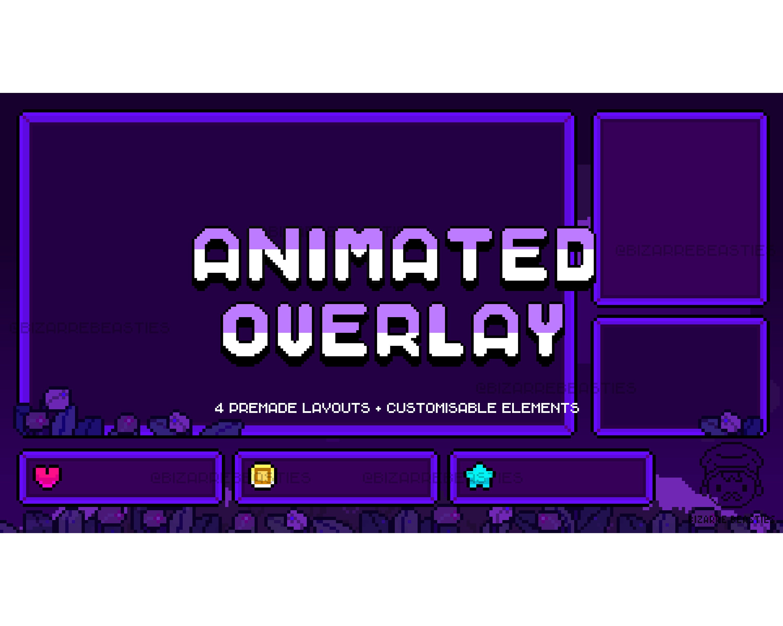 Editable Stream Overlay Pack Pixel Art Computer Windows