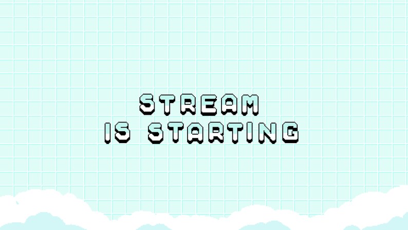 Cute 4x Animated Twitch Stream Screens Pack 8bit Pixel Art